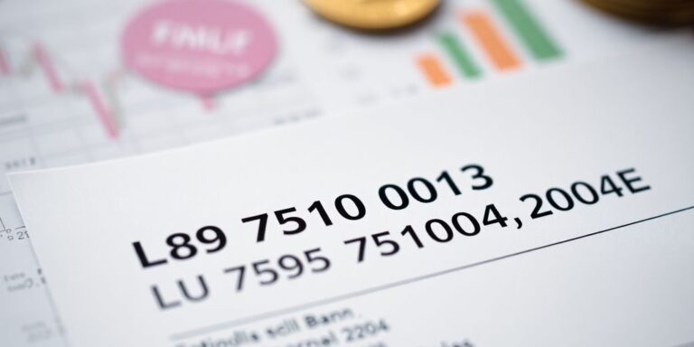 Bankdokument mit IBAN und Finanzhintergrund.